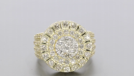 10K YELLOW GOLD 4.25 CARAT MENS REAL DIAMOND ENGAGEMENT WEDDING PINKY RING BAND