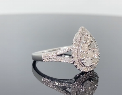 10K WHITE GOLD 1 CARAT WOMEN REAL DIAMOND ENGAGEMENT RING WEDDING RING BRIDAL