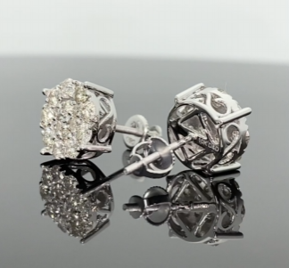 10K WHITE GOLD 1.25 CARAT MENS WOMENS 9 MM 100% GENUINE DIAMONDS EARRING STUDS
