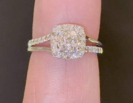 .75 CARAT NATURAL DIAMOND STERLING SILVER ENGAGEMENT BRIDAL WEDDING RING