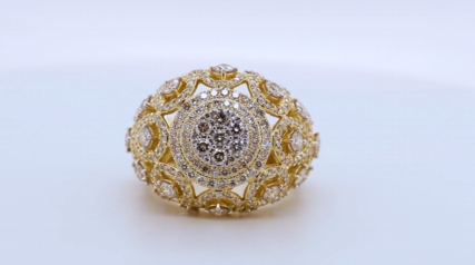 10K YELLOW GOLD 5 CARAT MENS REAL DIAMOND ENGAGEMENT WEDDING PINKY RING BAND