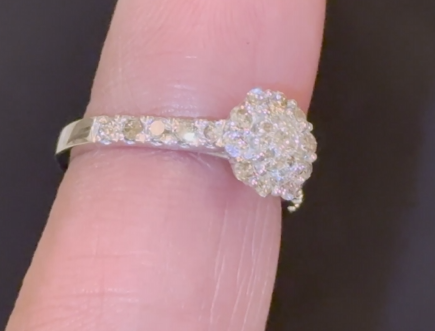 .80 CARAT NATURAL DIAMOND STERLING SILVER ENGAGEMENT BRIDAL WEDDING RING