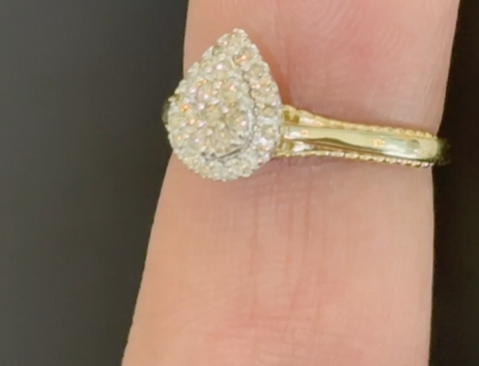 10K YELLOW GOLD .30 CARAT WOMEN NATURAL DIAMOND ENGAGEMENT RING WEDDING RING BRIDAL