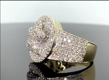 10K SOLID YELLOW GOLD 4 CARAT REAL DIAMOND ENGAGEMENT RING WEDDING PINKY BAND