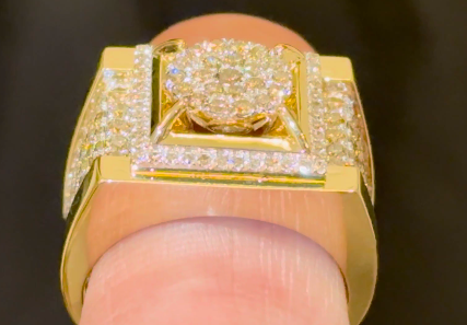 10K YELLOW GOLD 2 CARAT MENS REAL DIAMOND ENGAGEMENT WEDDING PINKY RING BAND