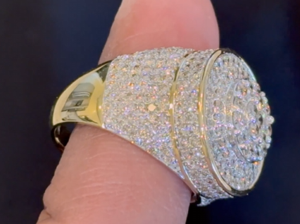 10K YELLOW GOLD 4.50 CARAT MENS REAL DIAMOND ENGAGEMENT WEDDING PINKY RING BAND