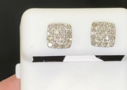 10K WHITE GOLD .65 CARAT MENS WOMENS 7 MM 100% GENUINE DIAMONDS EARRING STUDS