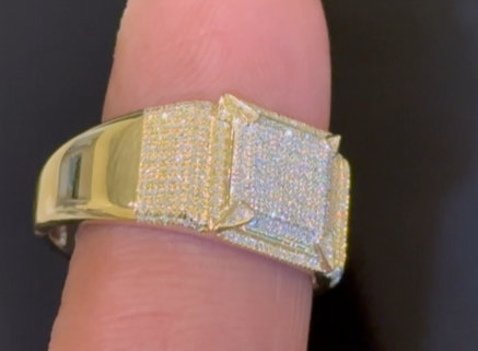 10K SOLID YELLOW GOLD .35 CARAT NATURAL DIAMOND ENGAGEMENT RING WEDDING PINKY BAND