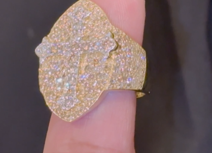 10K YELLOW GOLD 3.25 CARAT MENS REAL DIAMOND ENGAGEMENT WEDDING PINKY RING BAND