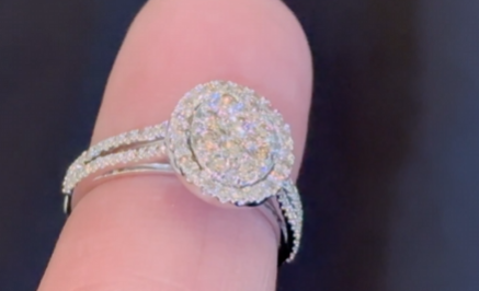 10K WHITE GOLD 1 CARAT REAL DIAMOND ENGAGEMENT RING WEDDING RING BRIDAL