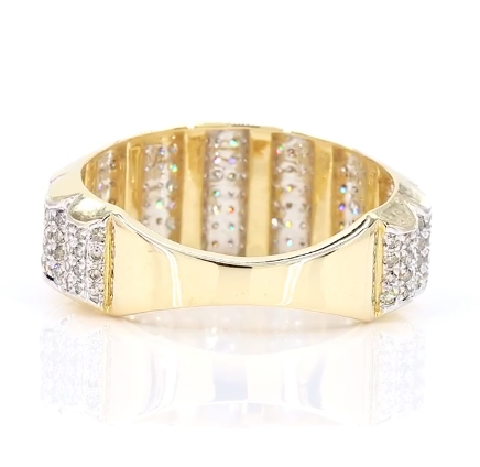 10K SOLID YELLOW GOLD 1.25 CARAT NATURAL DIAMONDS ENGAGEMENT RING WEDDING PINKY BAND