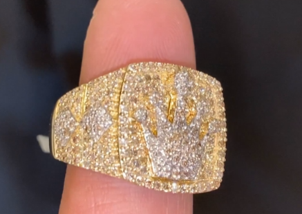 10K SOLID YELLOW GOLD 2.25 CARAT REAL DIAMOND ENGAGEMENT RING WEDDING PINKY BAND