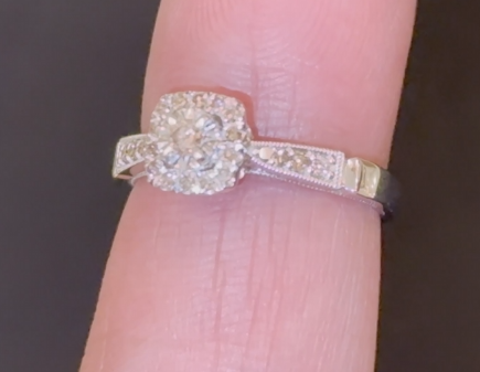.35 CARAT NATURAL DIAMOND STERLING SILVER ENGAGEMENT BRIDAL WEDDING RING
