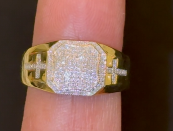 10K YELLOW GOLD .35 CARAT MEN DIAMOND WEDDING BAND BRIDAL ENGAGEMENT RING PINKY