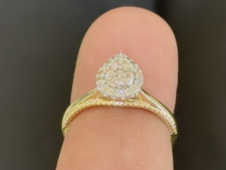 10K YELLOW GOLD .30 CARAT WOMEN NATURAL DIAMOND ENGAGEMENT RING WEDDING RING BRIDAL