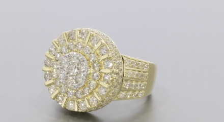 10K YELLOW GOLD 4.25 CARAT MENS REAL DIAMOND ENGAGEMENT WEDDING PINKY RING BAND