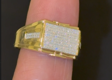 10K YELLOW GOLD .30 CARAT MEN DIAMOND WEDDING BAND BRIDAL ENGAGEMENT RING PINKY