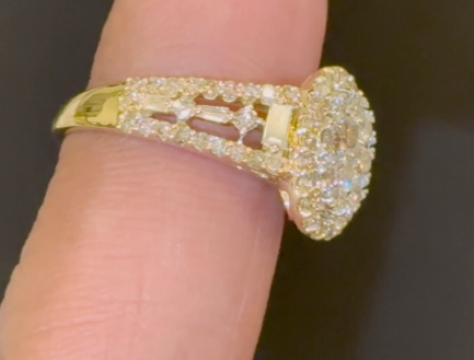 10K YELLOW GOLD 1.50 CARAT WOMEN REAL DIAMOND ENGAGEMENT RING WEDDING RING BRIDAL