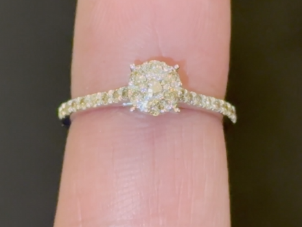 .50 CARAT NATURAL DIAMOND STERLING SILVER ENGAGEMENT BRIDAL WEDDING RING