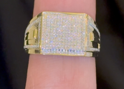 10K SOLID YELLOW GOLD .35 CARAT NATURAL DIAMOND ENGAGEMENT RING WEDDING PINKY BAND