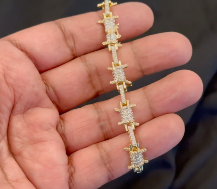 10K YELLOW GOLD 2.50 CARAT NATURAL DIAMOND 7.50 INCHES 10 MM BRACELET