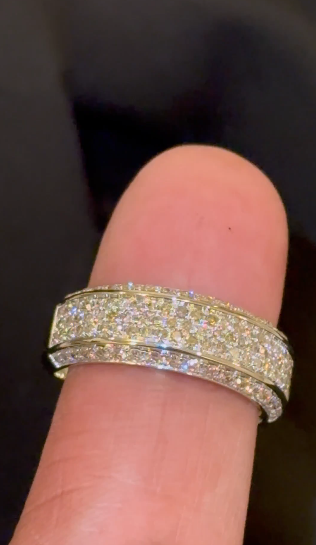 10K WHITE GOLD 1.25 CARAT MEN DIAMOND WEDDING BAND BRIDAL ENGAGEMENT RING PINK