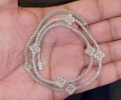 10K WHITE GOLD 2.50 CARAT REAL DIAMOND 9 MM 18 INCHES 22.42 GRAM GOLD CHAIN NECKLACE
