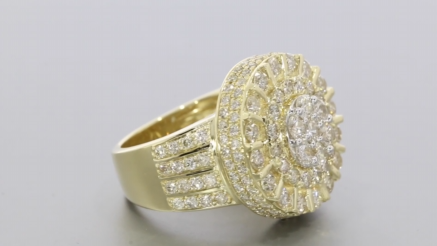 10K YELLOW GOLD 4.25 CARAT MENS REAL DIAMOND ENGAGEMENT WEDDING PINKY RING BAND