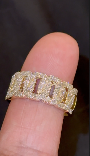 10K YELLOW GOLD .85 CARAT NATURAL DIAMOND ENGAGEMENT RING WEDDING PINKY BAND