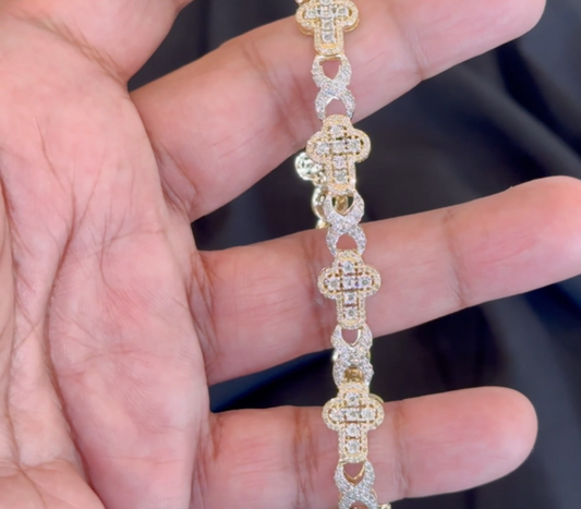 10K YELLOW GOLD 3 CARAT NATURAL DIAMOND 17.25 GRAMS 8 INCHES 10 MM BRACELET