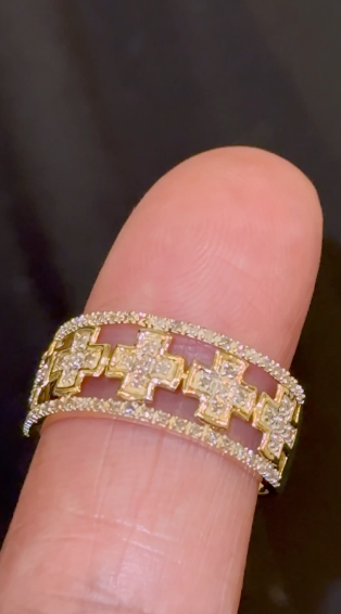 10K YELLOW GOLD .50 CARAT NATURAL DIAMOND ENGAGEMENT RING WEDDING PINKY BAND