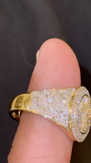 10K YELLOW GOLD 1.50 CARAT NATURAL DIAMOND CROSS ENGAGEMENT RING WEDDING PINKY BAND