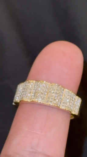 10K YELLOW GOLD .50 CARAT NATURAL DIAMOND ENGAGEMENT RING WEDDING PINKY BAND
