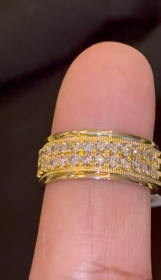 10K YELLOW GOLD 1.10 CARAT NATURAL DIAMOND ENGAGEMENT RING WEDDING PINKY BAND