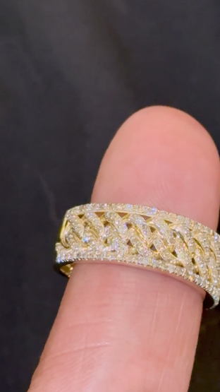 10K YELLOW GOLD .65 CARAT NATURAL DIAMOND ENGAGEMENT RING WEDDING PINKY BAND