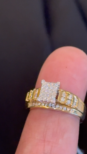 10K YELLOW WHITE GOLD .75 CARAT NATURAL DIAMOND ENGAGEMENT RING WEDDING RING BRIDAL