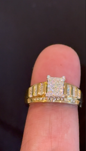 10K YELLOW WHITE GOLD .75 CARAT NATURAL DIAMOND ENGAGEMENT RING WEDDING RING BRIDAL