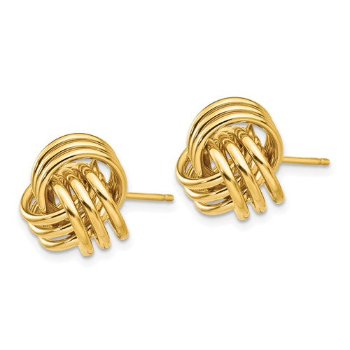 14k Polished Triple Knot Post Earrings