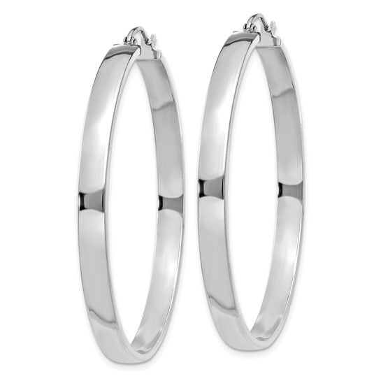 14K White Gold Polished Hoop Earring