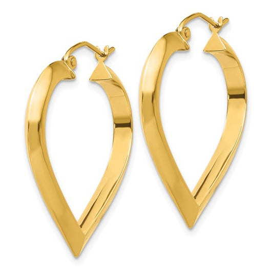 14k Polished Heart Hoop Earring
