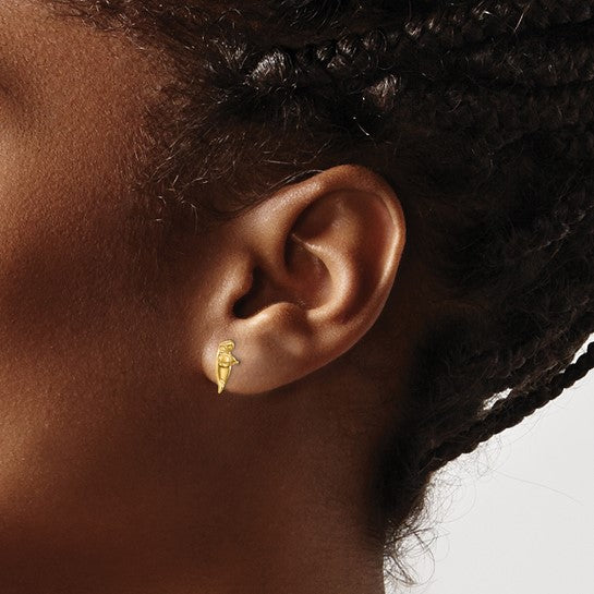 14k Mini Manatee Post Earrings