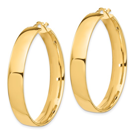 14k High Polished 7mm Hoop Earrings