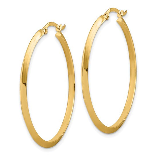 14K Polished Hoop Earrings