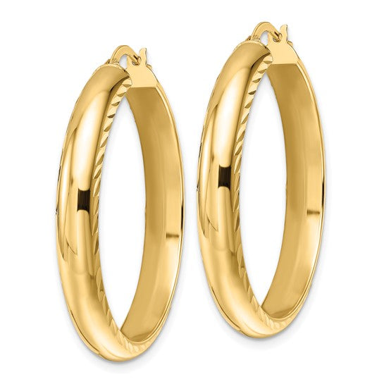 14K Polished Hoop Earrings