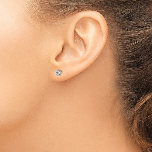14k White Gold Polished Love Knot Post Earrings