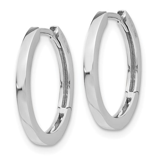 14K White Gold Hinged Hoop Earrings