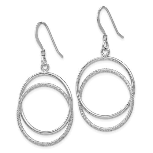 Leslie's Sterling Silver Rhod-pltd Polished Shepherd Hook Dangle Earrings