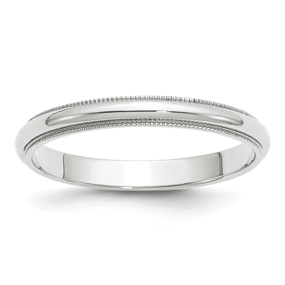 14KW 3mm Milgrain Half Round Band Size 6