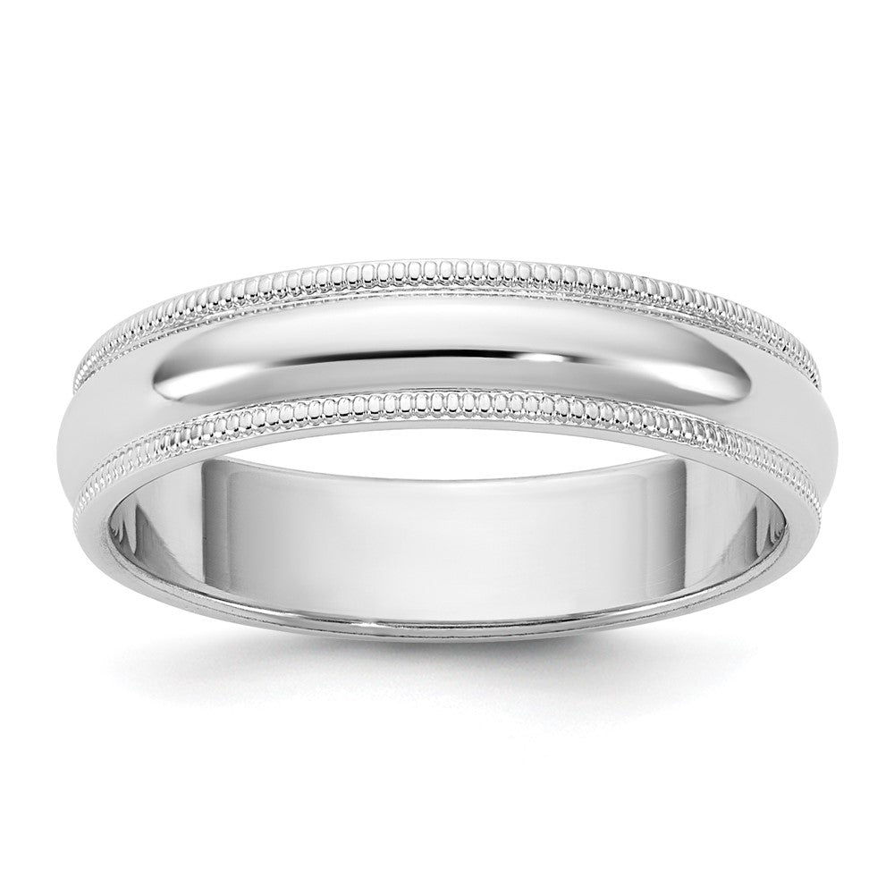 14KW 4.5mm Milgrain Half Round Band Size 7.5