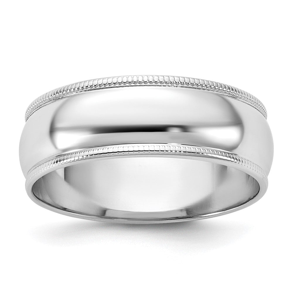 14KW 6.5mm Milgrain Half Round Band Size 12.5
